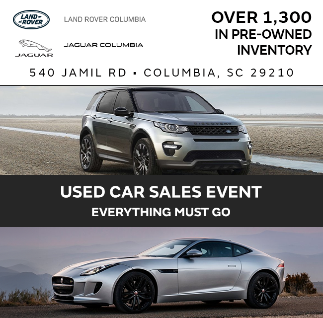 used car sales event at Jaguar Land Rover Columbia