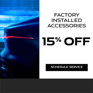 15 percent off factory installed accessories