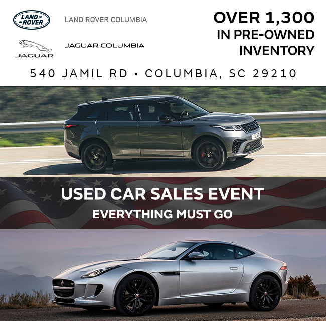 used car sales event at Jaguar Land Rover Columbia