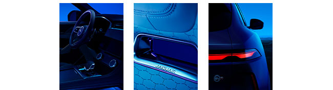3 images showing features of new Jaguar