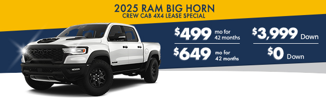 2025 RAM 1500 Big Horn Crew Cab 4x4 Lease Special