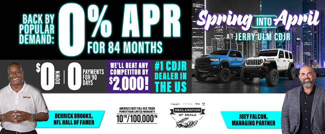 Spring into April at Jerrry ULM CDJR at Jerry Ulm Chrysler Dodge Jeep RAM
