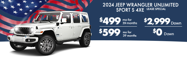 2024 Jeep Wrangler Unlimited Sport S 4XE Lease Special