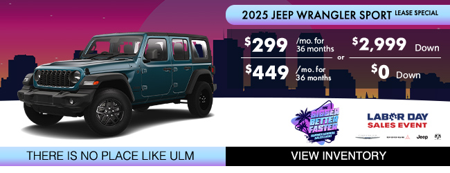 2025 Jeep Wrangler Sport Lease Special