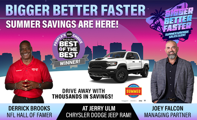 Summer savings are here at Jerry Ulm Chrysler Dodge Jeep RAM