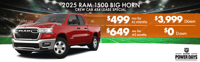 2025 RAM 1500 Big Horn Crew Cab 4x4 Lease Special