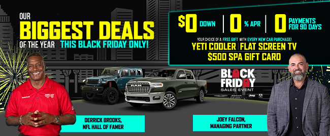 Save big during the great American tailgate event at Jerry Ulm Chrysler Dodge Jeep RAM