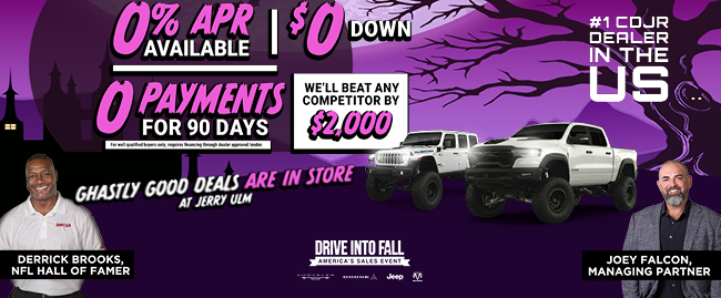 Ghastly Good Deals are in store at Jerry Ulm Chrysler Dodge Jeep RAM