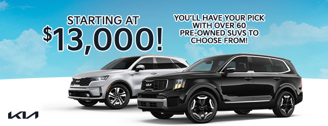 youll have to pick with over 60 pre-owned SUVs to choose from starting at 13,000 USD