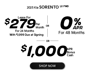 special offers on Kia Sorento