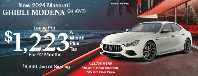 special offer on new Maserati