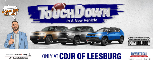 Touchdown in a new vehicle only at cdjr of leesburg