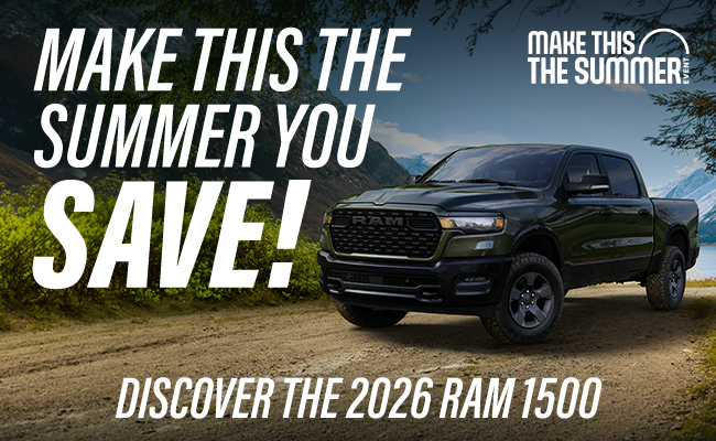 Summer to save with the 2026 RAM 1500 at Labelle Dodge Chrysler Jeep RAM