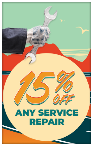 15 precent off any service repair