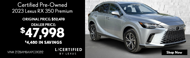 special offer on certified used Lexus RX