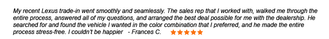 recent customer giving a five-star review to dealership