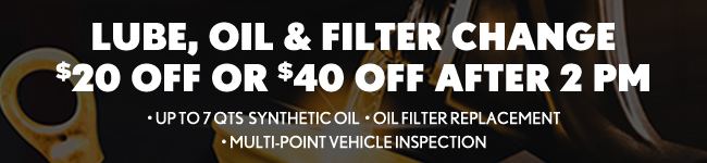 Lube oil and filter change discount offer