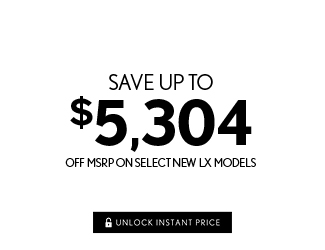 save off MSRP on select new LX