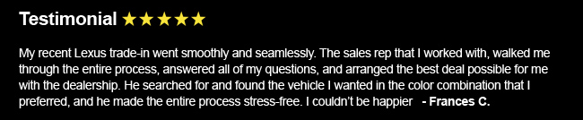 Recent customer giving a five-star review to dealership