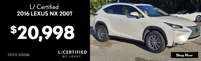 special offer on certified used Lexus NX