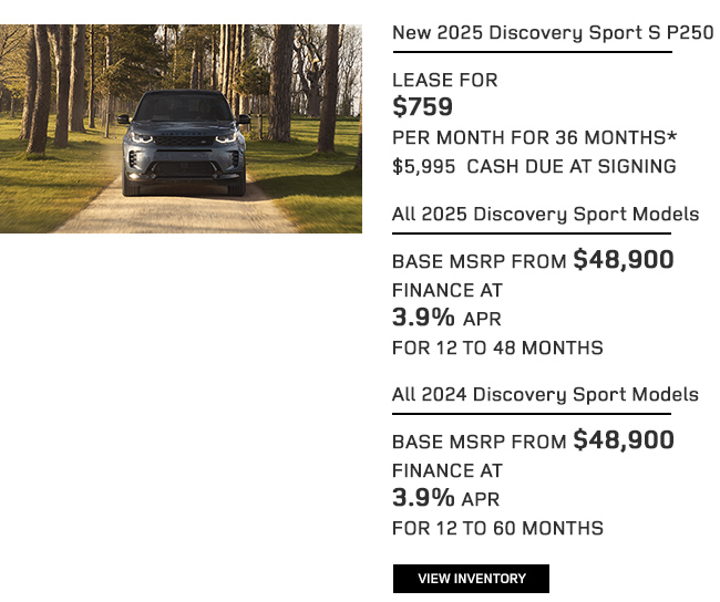 2025 Discovery Sport S P250 offer