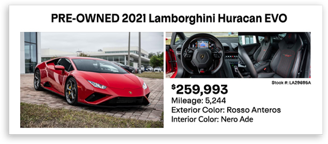 PRE-OWNED 2021 Lamborghini Huracan EVO
