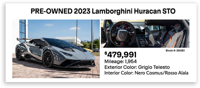 PRE-OWNED 2023 Lamborghini Huracan STO