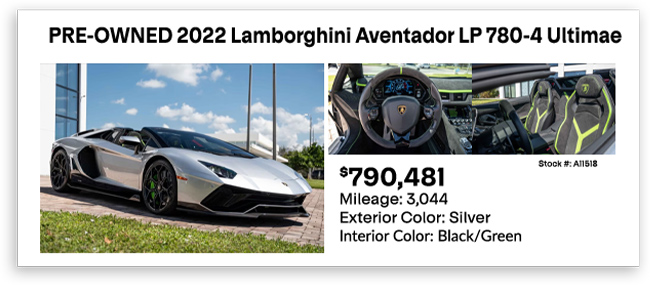 PRE-OWNED 2022 Lamborghini Aventador LP 780-4 Ultimae