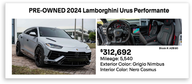 PRE-OWNED 2024 Lamborghini Urus Performante