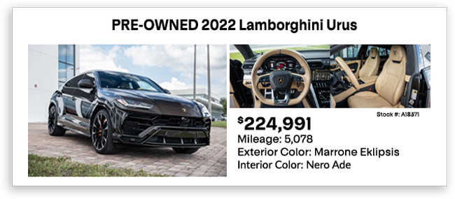 PRE-OWNED 2022 Lamborghini Urus