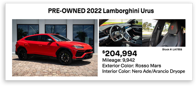 PRE-OWNED 2022 Lamborghini Urus