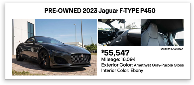 PRE-OWNED 2023 Jaguar F-TYPE P450