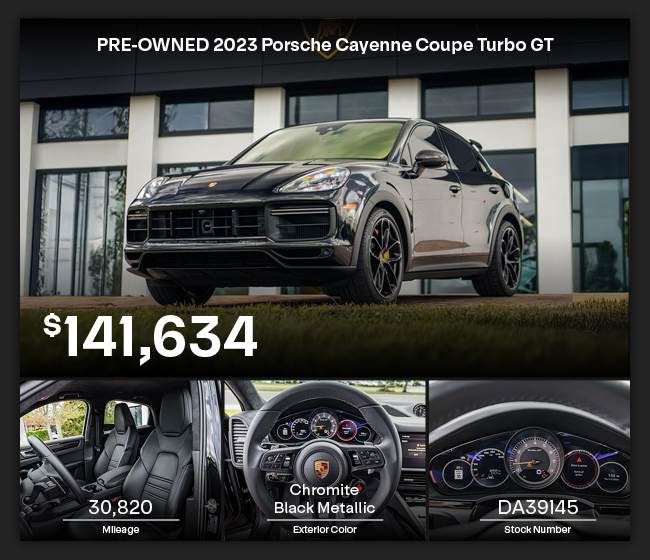 PRE-OWNED 2023 Porsche Cayenne Coupe Turbo GT offer