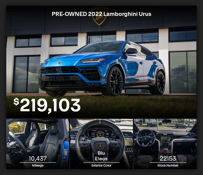 PRE-OWNED 2022 Lamborghini Urus offer