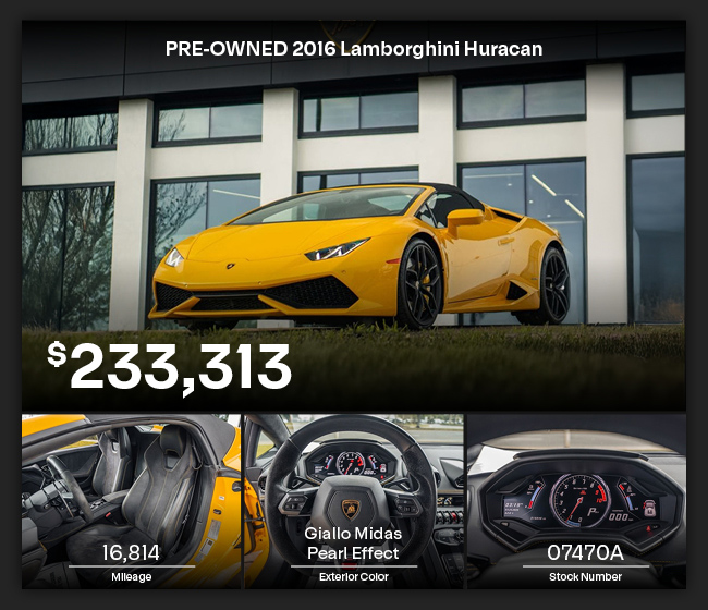 PRE-OWNED 2016 Lamborghini Huracan offer