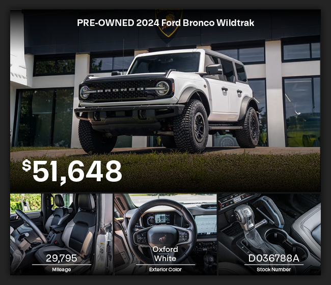 PRE-OWNED 2024 Ford-Bronco WildTrakoffer
