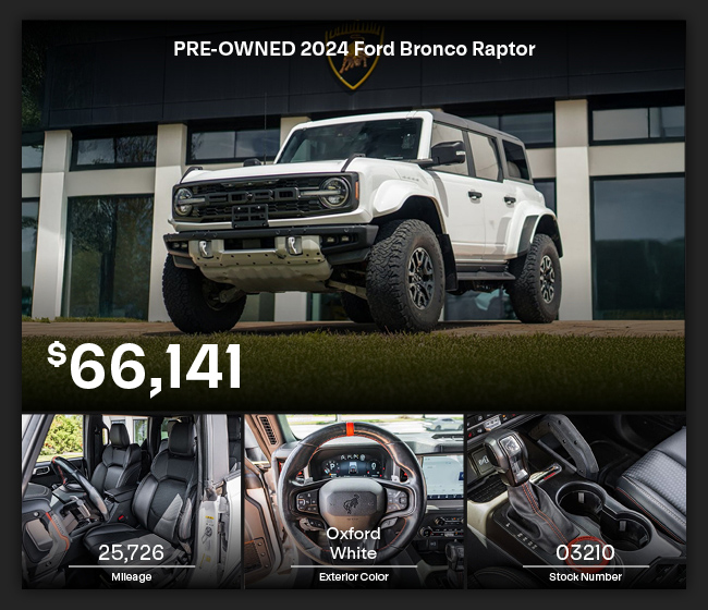 PRE-OWNED 2024 Ford-Bronco Raptor offer