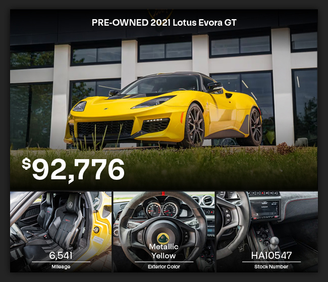 PRE-OWNED 2021 Lotus Evora GT offer