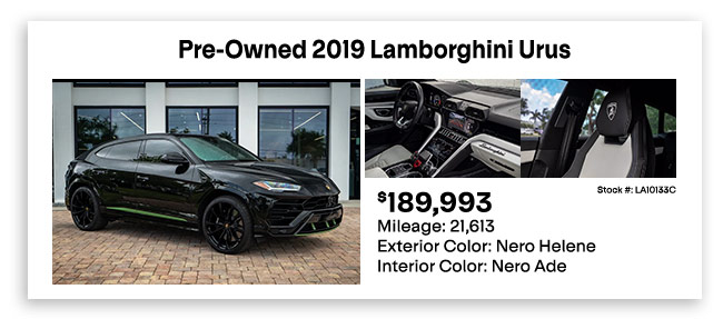 Pre-Owned 2019 Lamborghini Urus