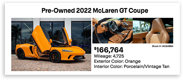 Pre-Owned 2022 McLaren GT Coupe