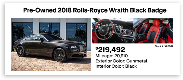 Pre-Owned 2018 Rolls Royce Wraith Black Badge