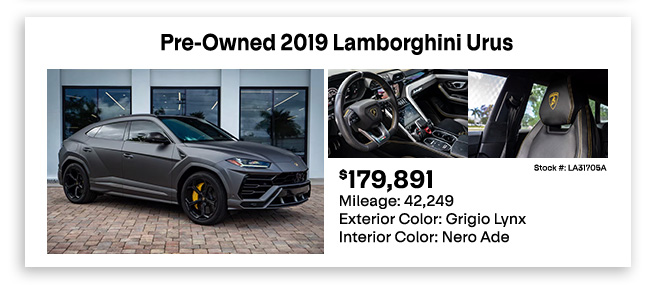 Pre-Owned 2019 Lamborghini Urus