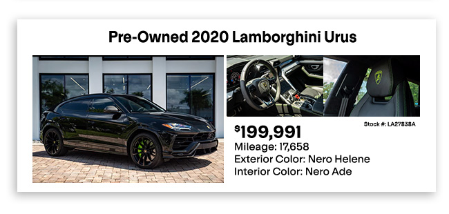 Pre-Owned  2020 Lamborghini Urus