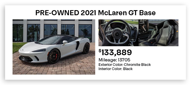 pre-owned McLaren GT special offer