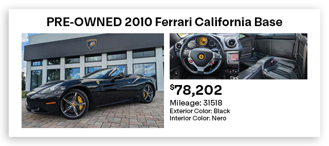 pre-owned Ferrari California special offer