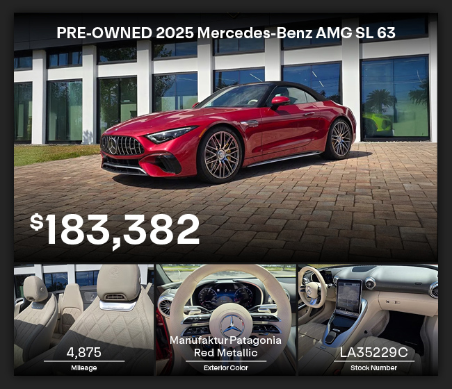 pre-owned 2025 Mercedes-Benz AMG SL 63 special offer