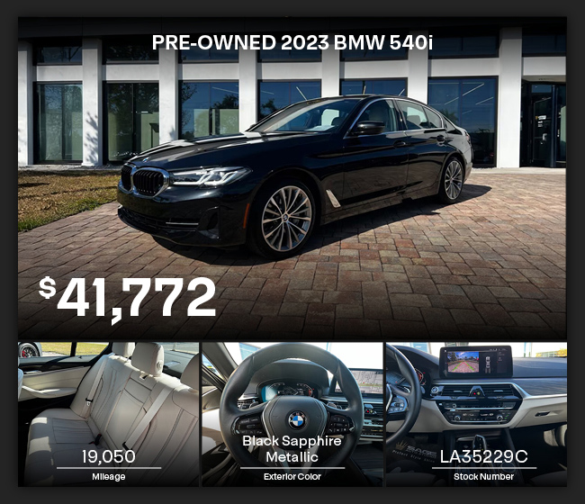 pre-owned 2022 BMW 540i special offer
