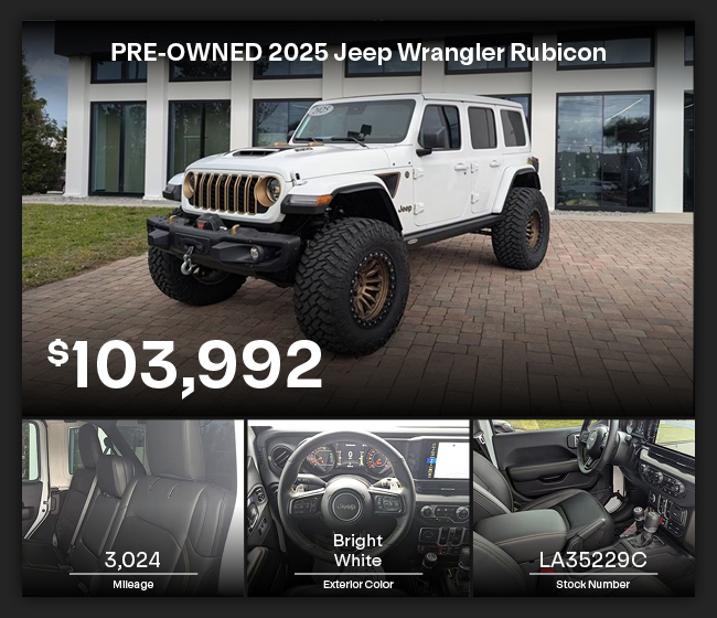 PRE-OWNED 2025 Jeep Wrangler Rubicon offer