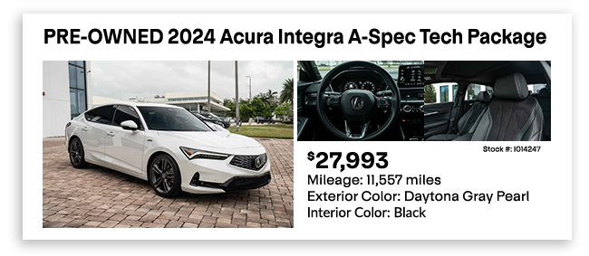 PRE-OWNED 2024 Acura Integra A-Spec Tech Package