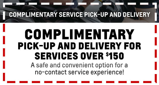Complimentary pickup and delivery for services over $150